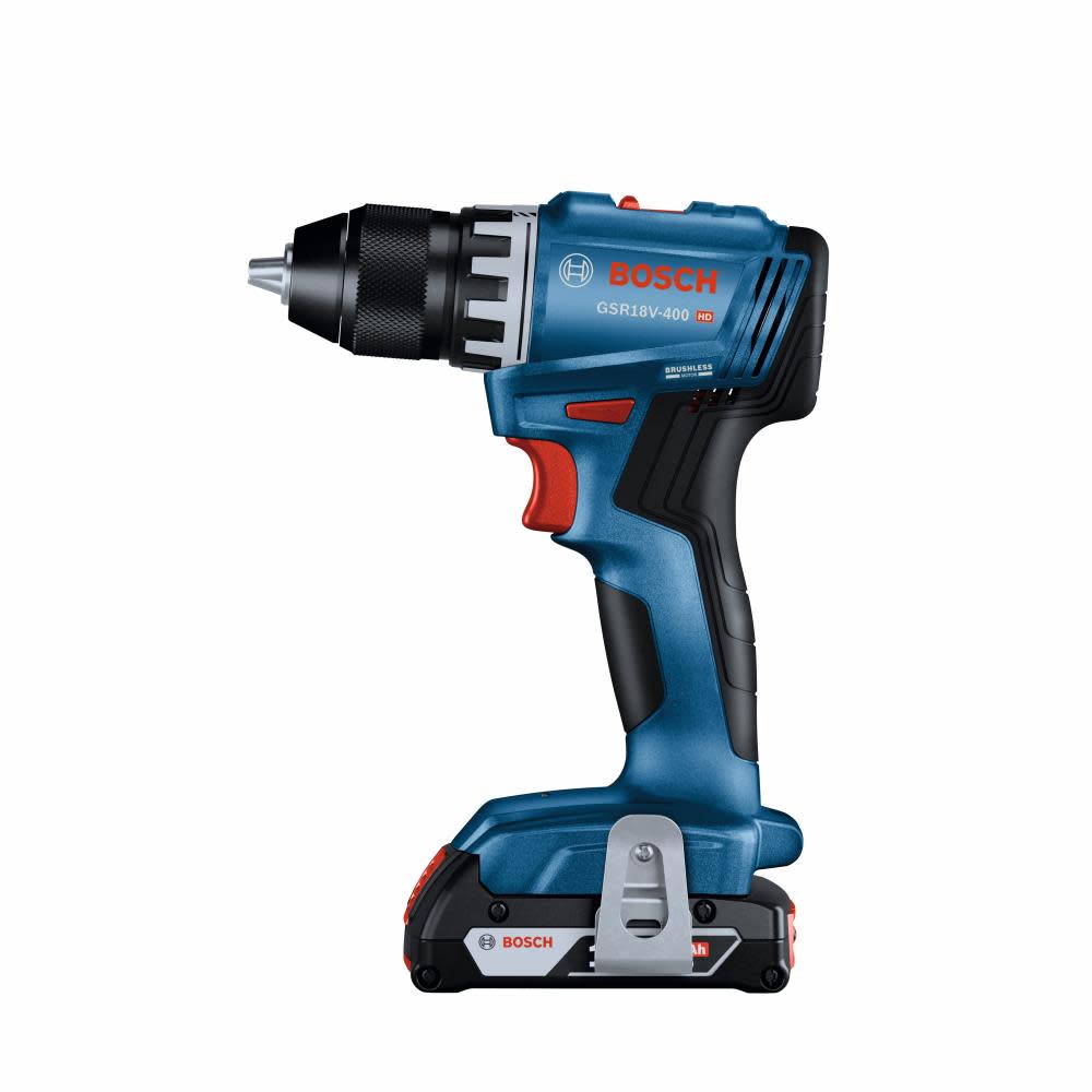 Bosch 18V 2 Tool Combo Kit with Impact Driver GDR18V-1800 Drill/Driver GSR18V-400 with 2 2Ah Batteries - Ascmtools