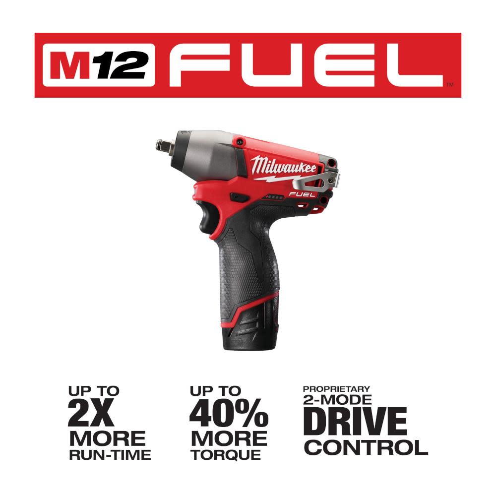 Milwaukee M12 FUEL 3/8 in. Impact Wrench Kit - Ascmtools