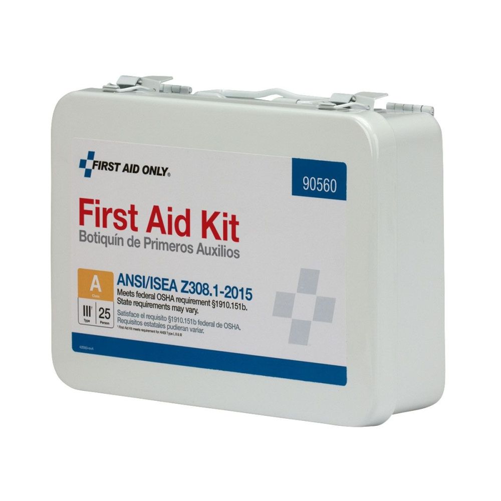 First Aid Only First Aid Kit 25 Person Bulk Metal Case ANSI A - Ascmtools