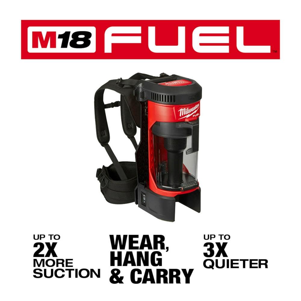 Milwaukee M18 FUEL 3-in-1 Backpack Vacuum - Ascmtools