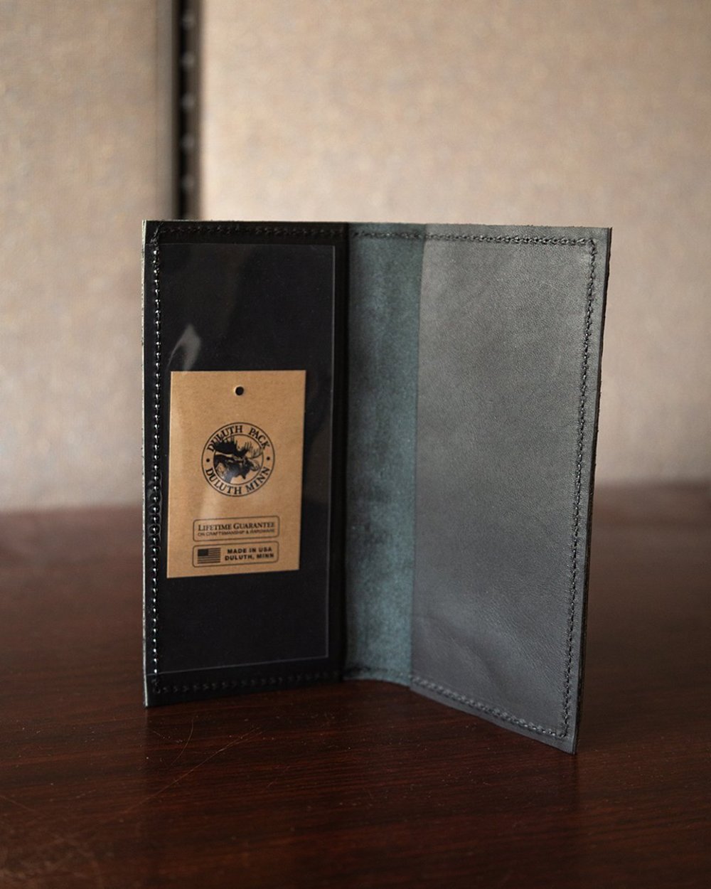 Duluth Pack Black Smooth Leather Checkbook Cover - Ascmtools