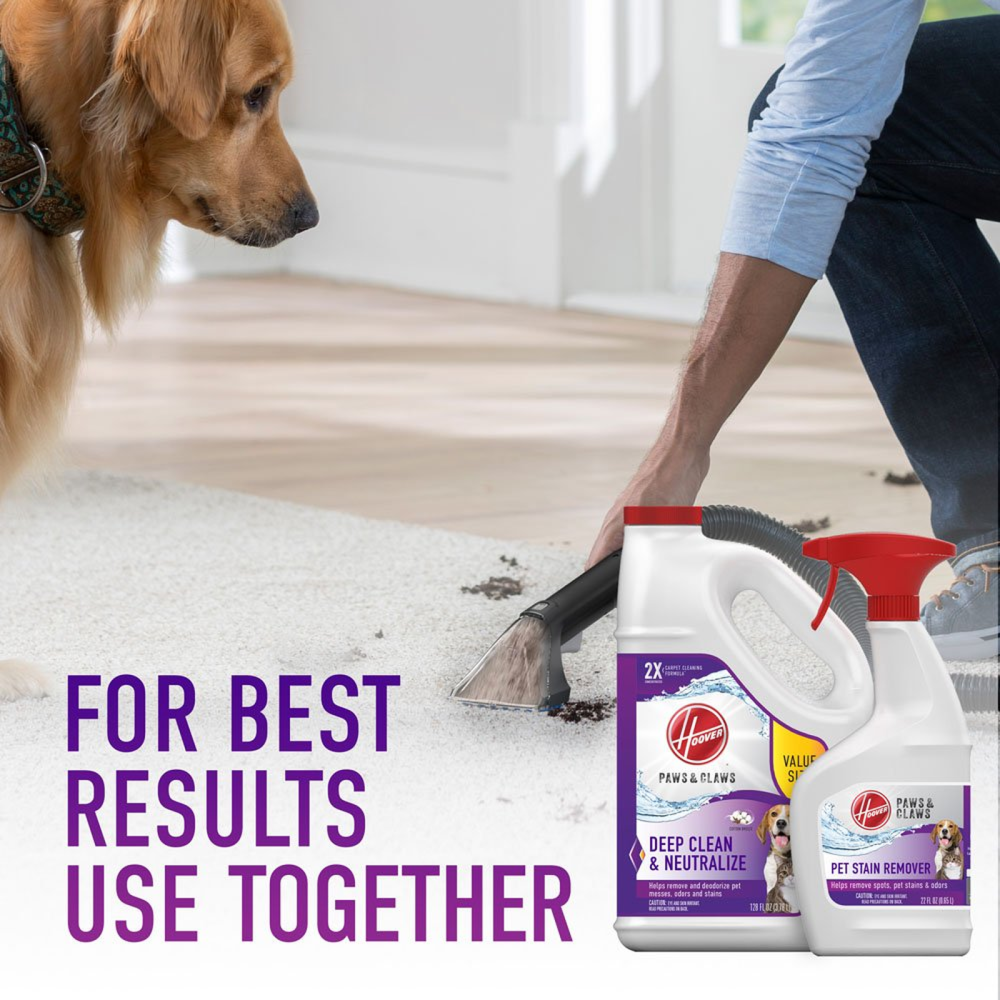 Hoover Residential Vacuum Paws & Claws Carpet Cleaner Solution Deep Cleaning 128oz - Ascmtools