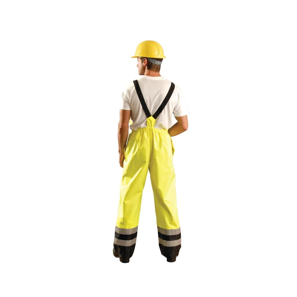 Occunomix Hi-Vis Yellow Class E Premium Breathable Bib Pants 2X - Ascmtools