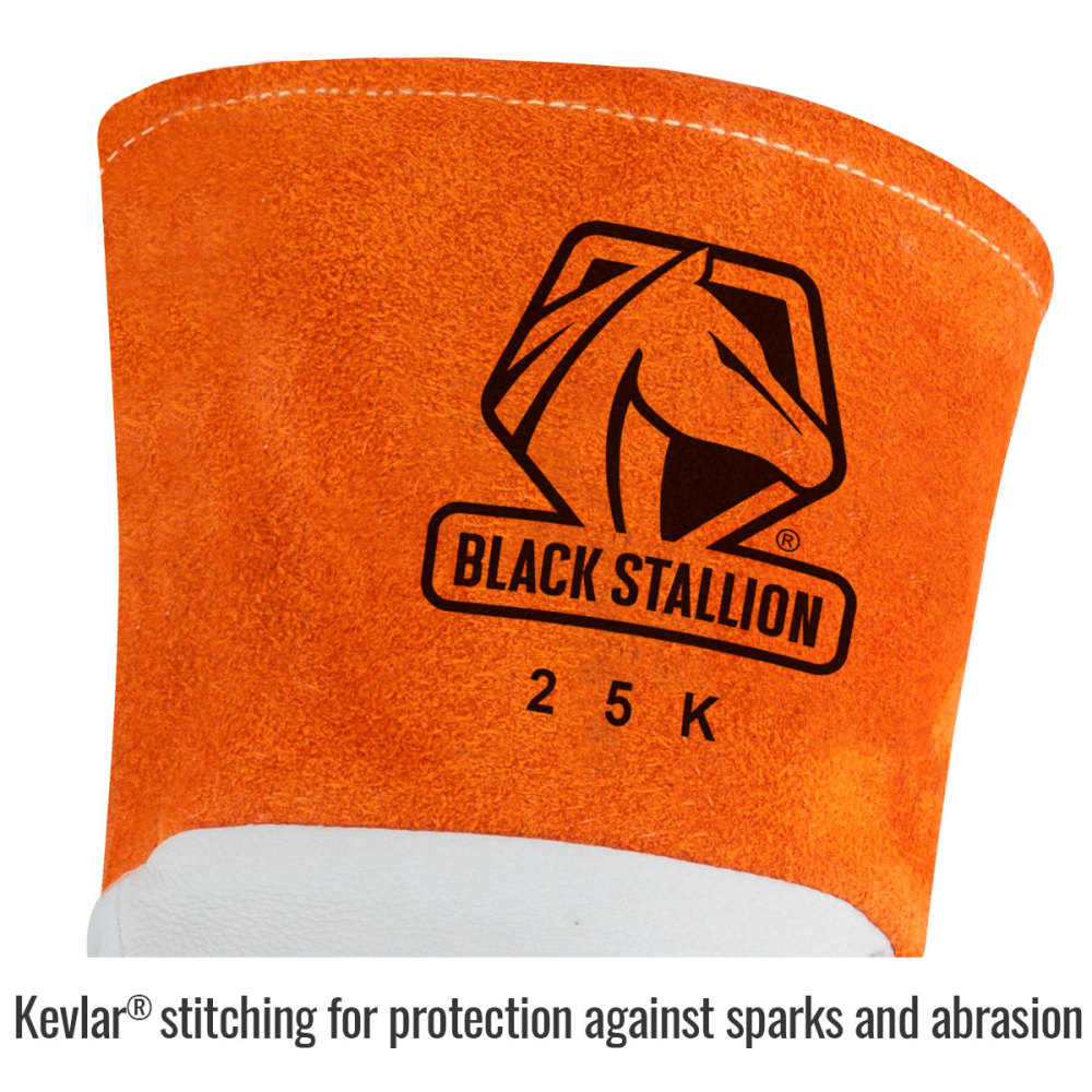Black Stallion Premium Grain Kidskin TIG Gloves Large - Ascmtools