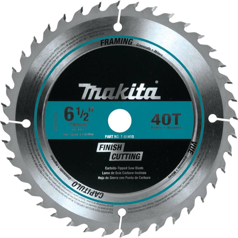 Makita 6-1/2 in. 40T Carbide-Tipped Circular Saw Blade - Ascmtools