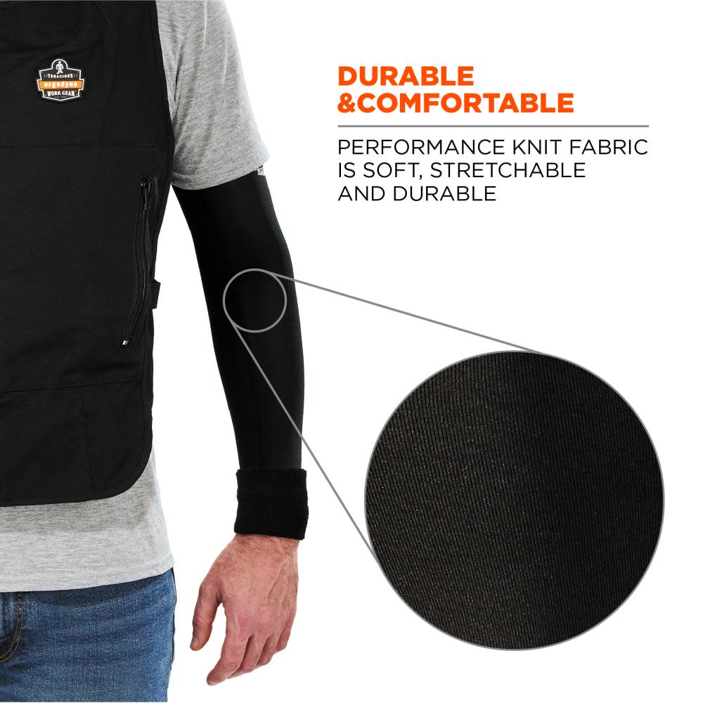 Ergodyne Chill Its 6690 Black Cooling Arm Sleeves XL - Ascmtools
