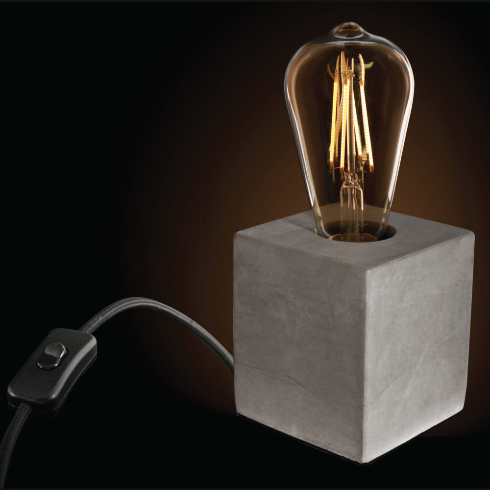 Feit Electric Gray 60W Industrial Style Table Cube Lamp Base - Ascmtools