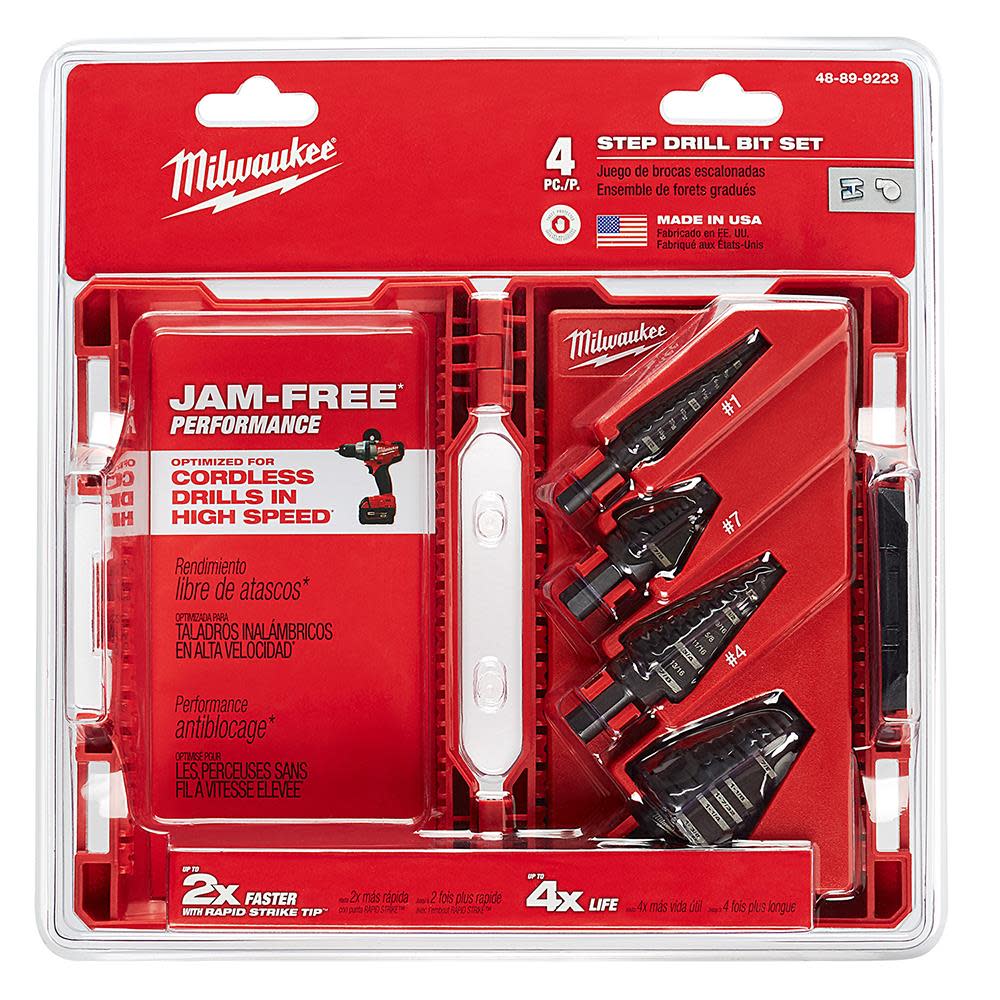 Milwaukee 4-Piece Step Drill Bit Set - Ascmtools