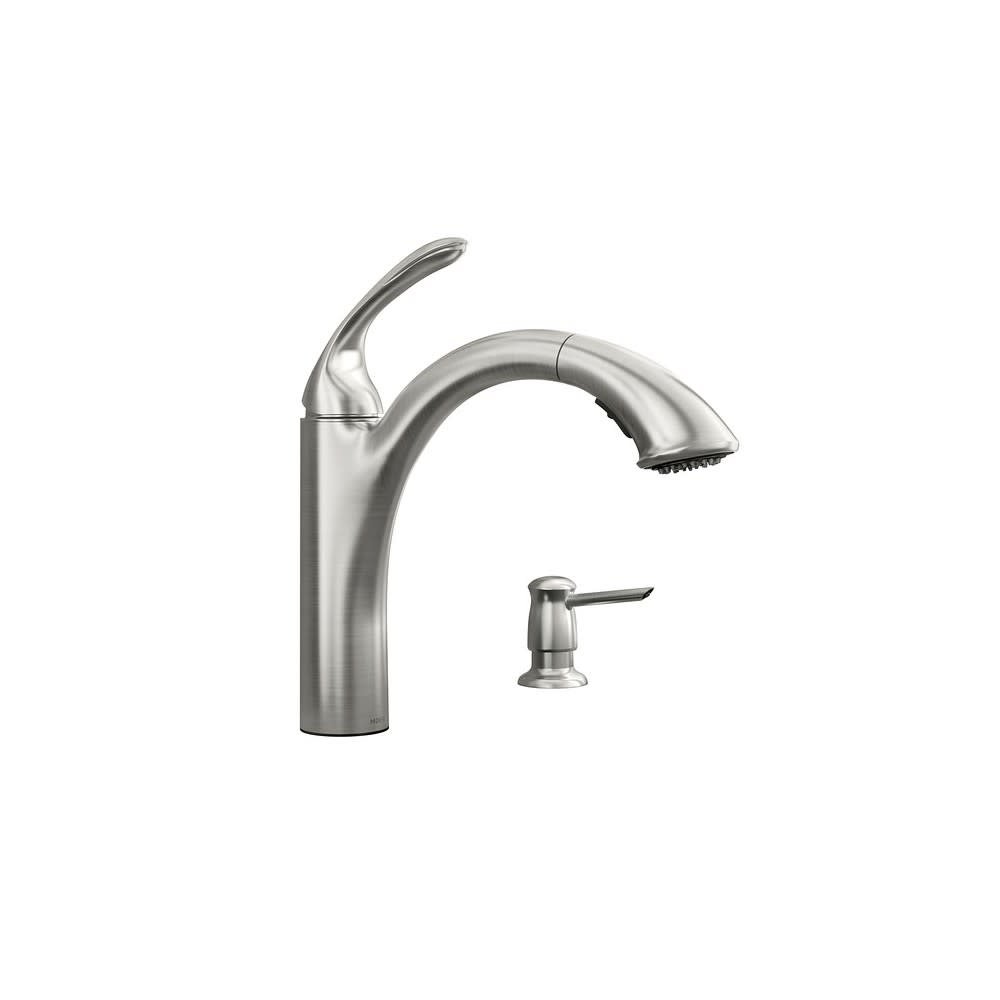 Moen Kinzel Pulldown Kitchen Faucet Spot Resist Stainless Low Arc - Ascmtools