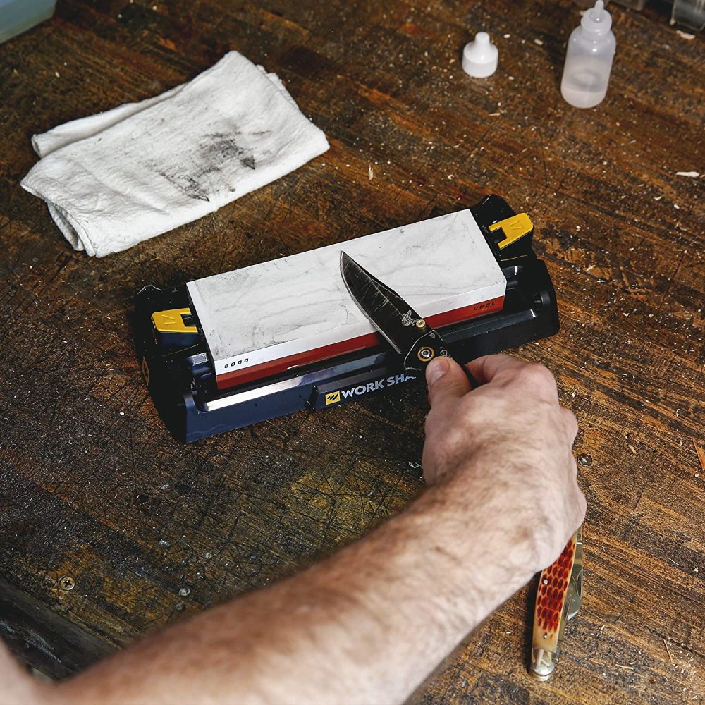 Work Sharp Knife Sharpener Angle Guided Dual-Grit Benchtop Whetstone - Ascmtools
