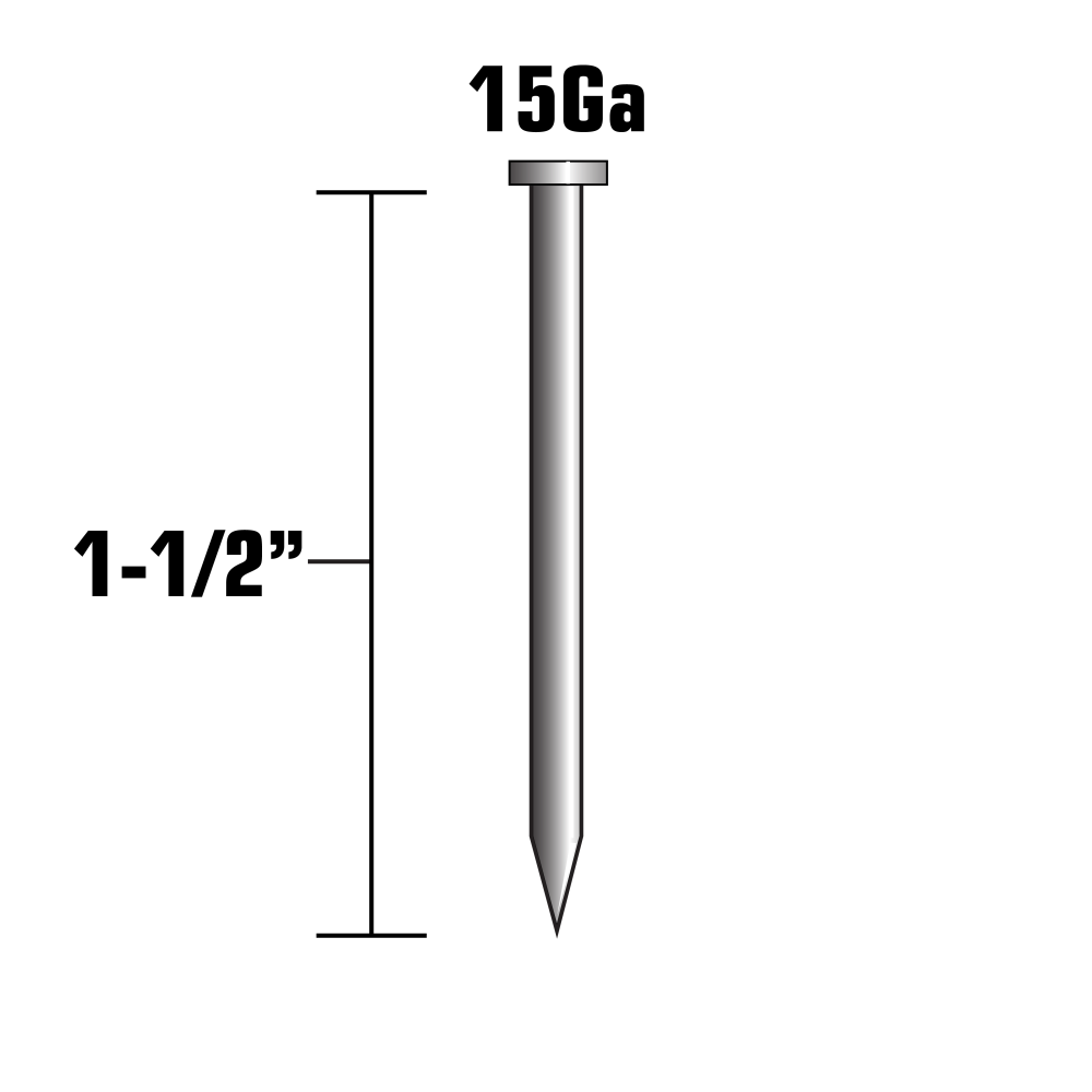 Metabo HPT 1 1/2″ 15 Gauge Bright Angled Finish Nails - Ascmtools