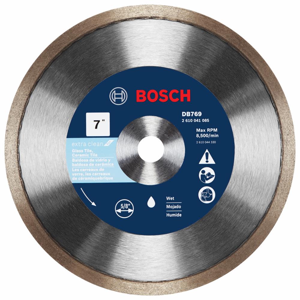 Bosch 7 In. Rapido Premium Continuous Rim Diamond Blade for Glass Tile - Ascmtools