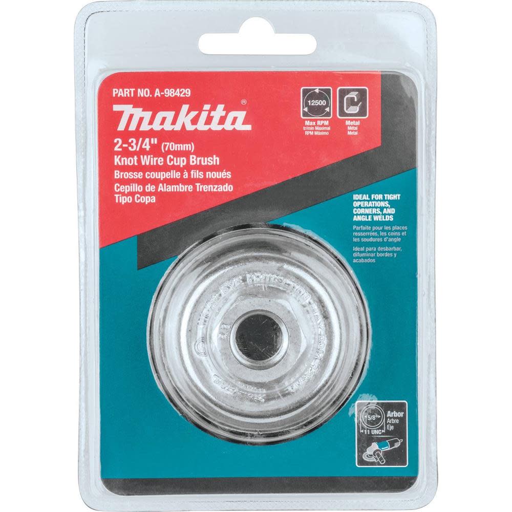 Makita 2-3/4″ Knot Wire Cup Brush 5/8″-11 - Ascmtools