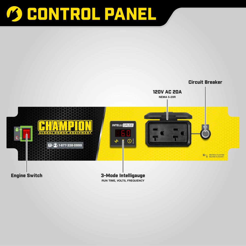 Champion Power Equipment 1200-Watt Multi-Purpose Portable Generator with Cold Start TechnologyEPA Certified and CARB Compliant - Ascmtools