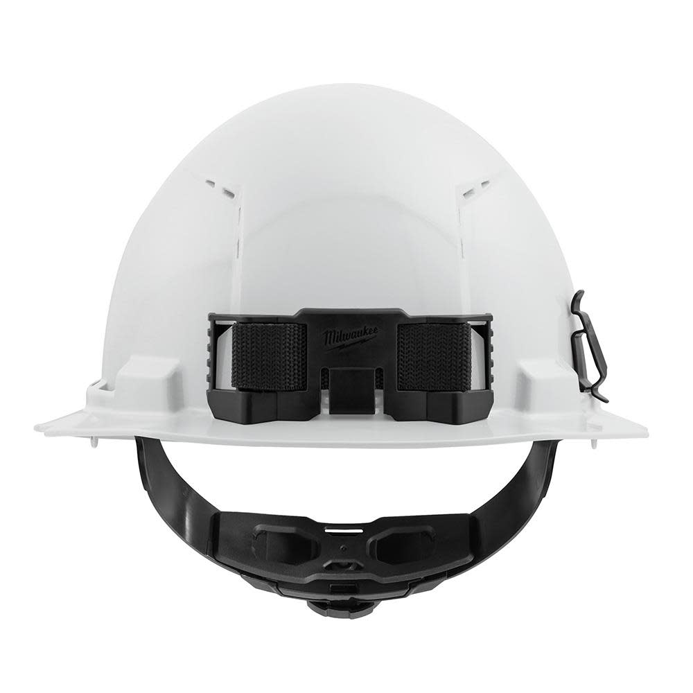 Milwaukee White Full Brim Vented Hard Hat with 4pt Ratcheting Suspension Type 1 Class C - Ascmtools