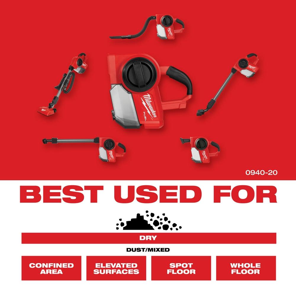 Milwaukee M18 FUEL Compact Vacuum Bare Tool - Ascmtools