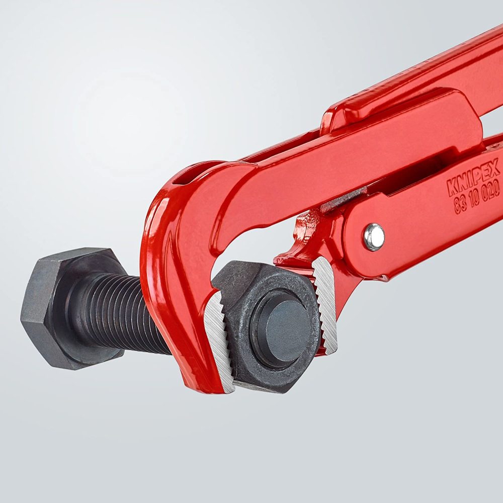 Knipex Pipe Wrench 90 Degree Angled 560 mm Swedish Pattern - Ascmtools