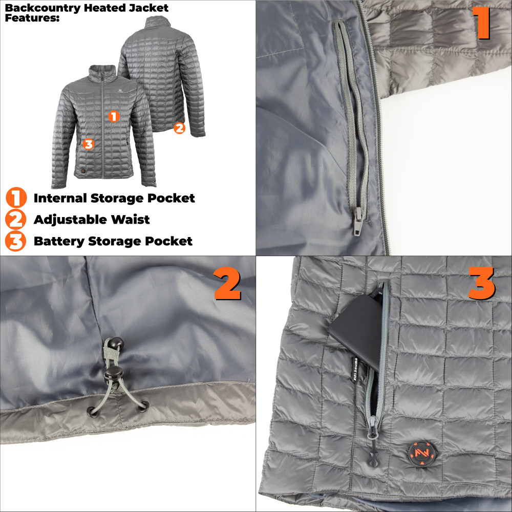 Mobile Warming Backcountry Heated Jacket Men’s 7.4 Volt Black XL - Ascmtools