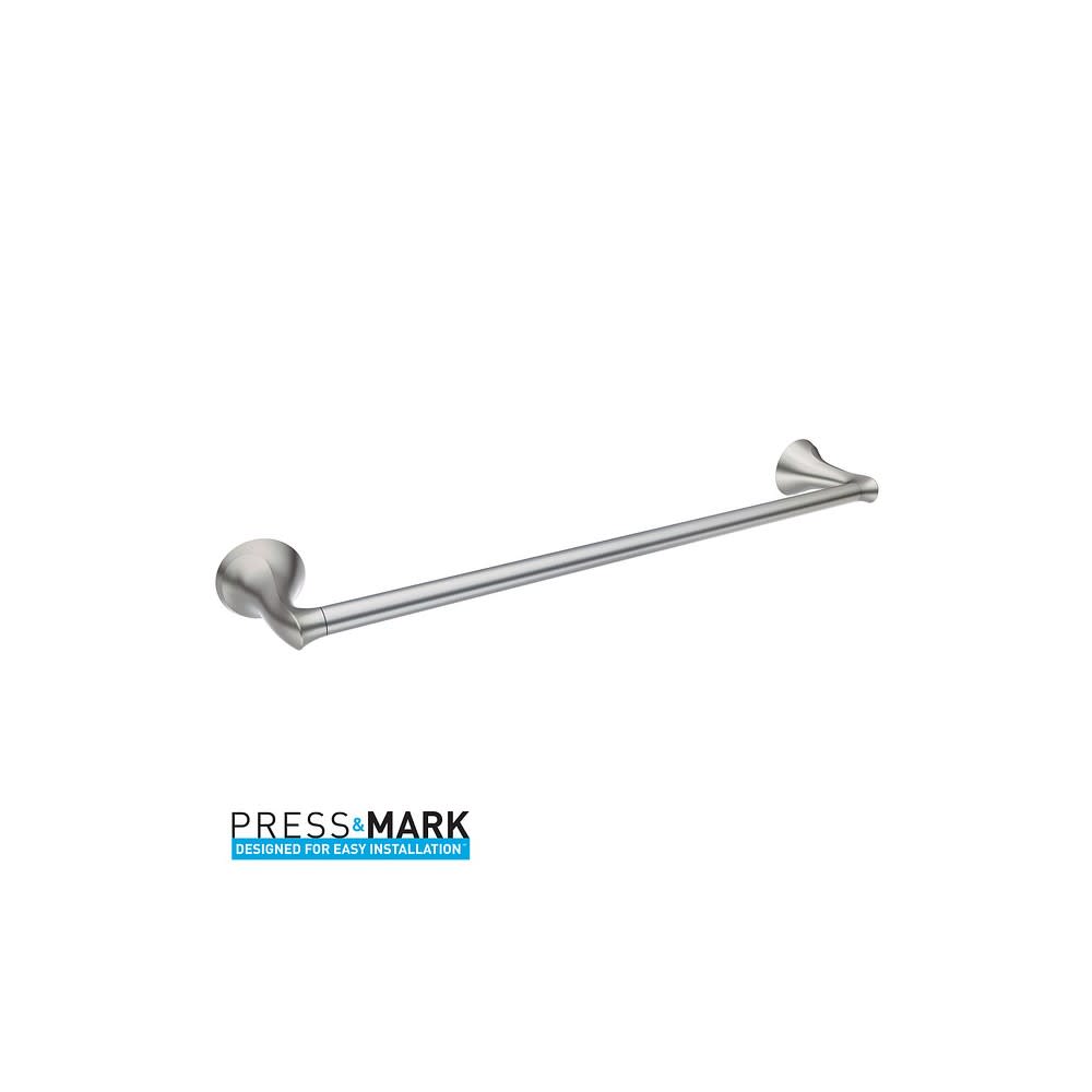 Moen Darcy Brushed Nickel 24″ Towel Bar with Press & Mark Stamp - Ascmtools