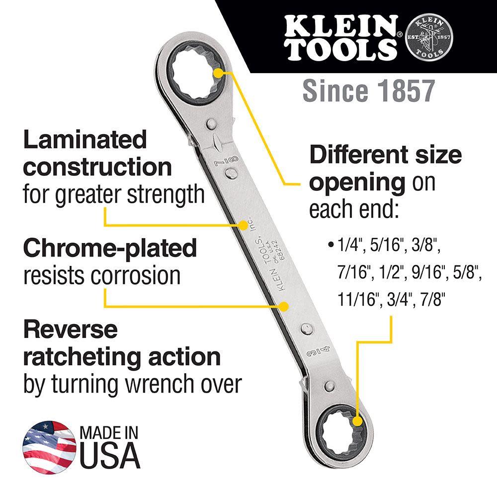 Klein Tools Reverse Ratchet Box Wrench Set 5 Pc - Ascmtools
