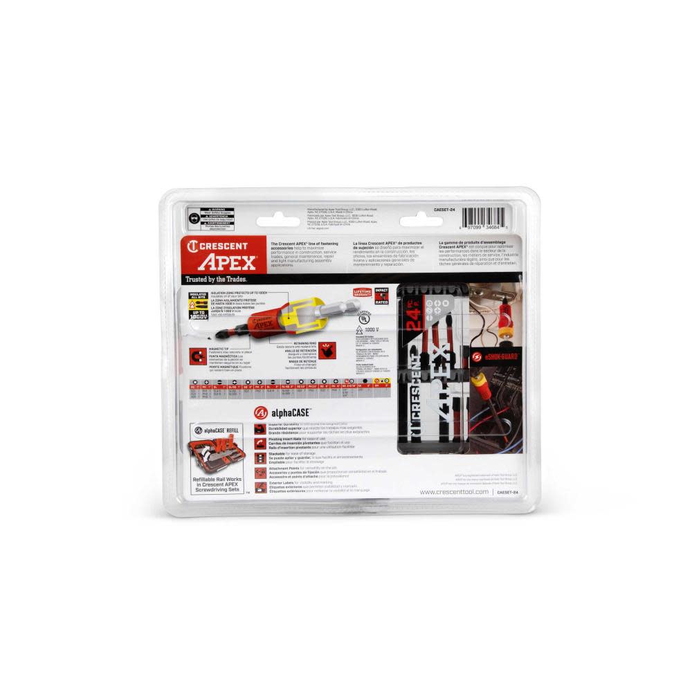 Crescent APEX eSHOK-GUARD alphaCASE Bit Set 24pc - Ascmtools