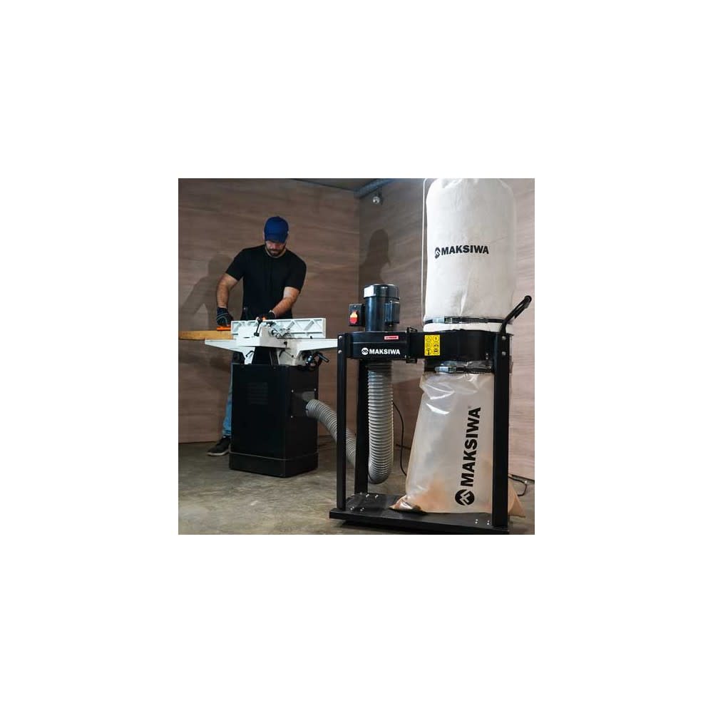 Maksiwa International Dust Collector 600 CFM 127/220V 1 Phase 1HP 1 Entry - Ascmtools