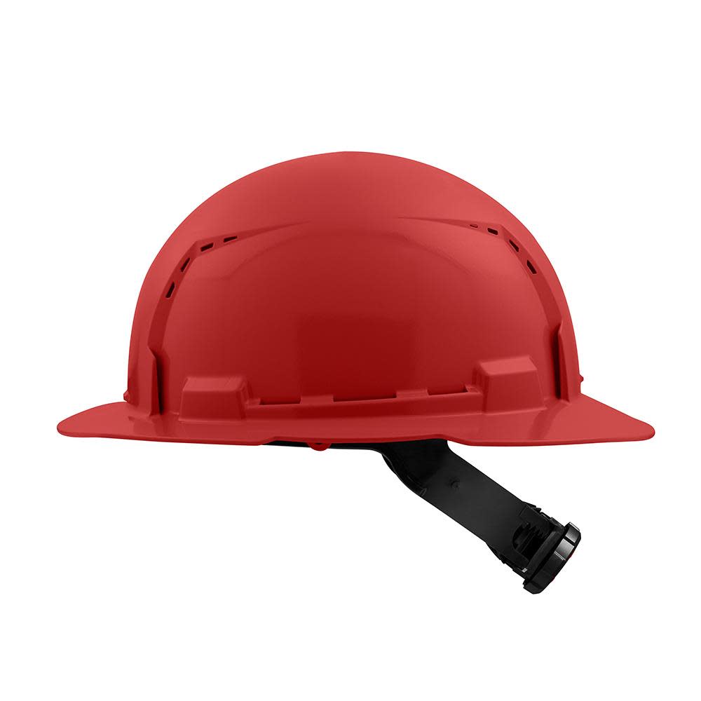 Milwaukee Red Full Brim Vented Hard Hat with 4pt Ratcheting Suspension Type 1 Class C - Ascmtools