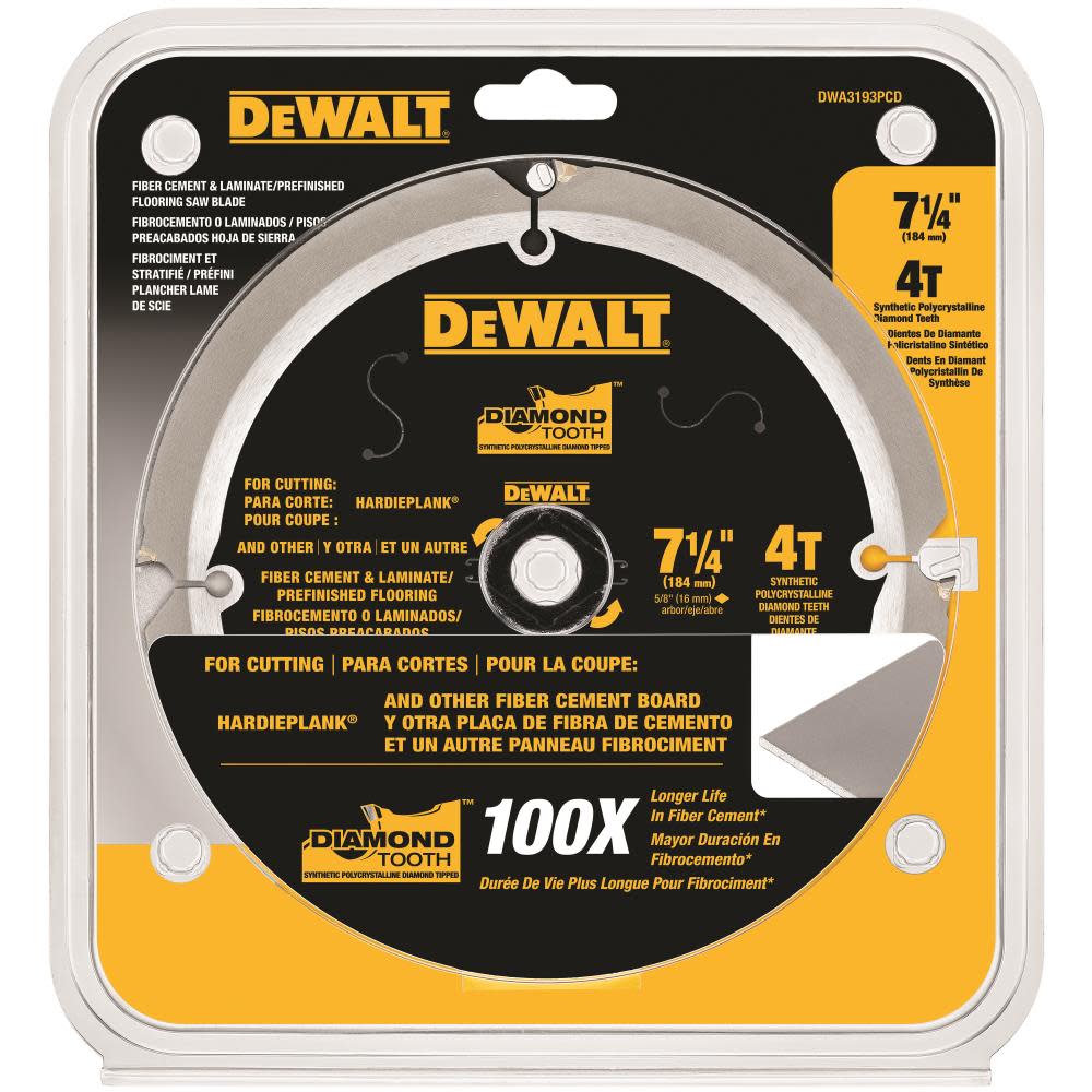DEWALT 7-1/4-in Fiber Cement 4T PCD Blade - Ascmtools