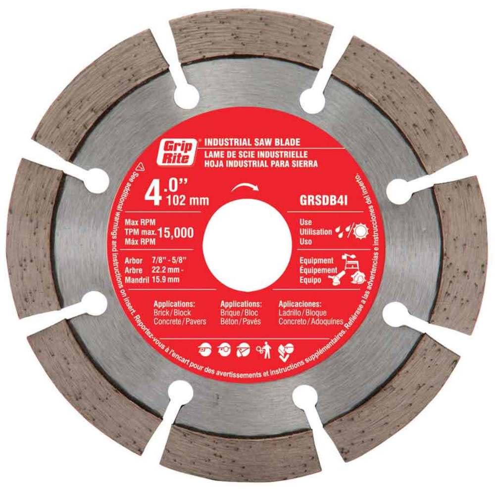 Grip Rite 4-in Wet or Dry Segmented Diamond Circular Saw Blade - Ascmtools