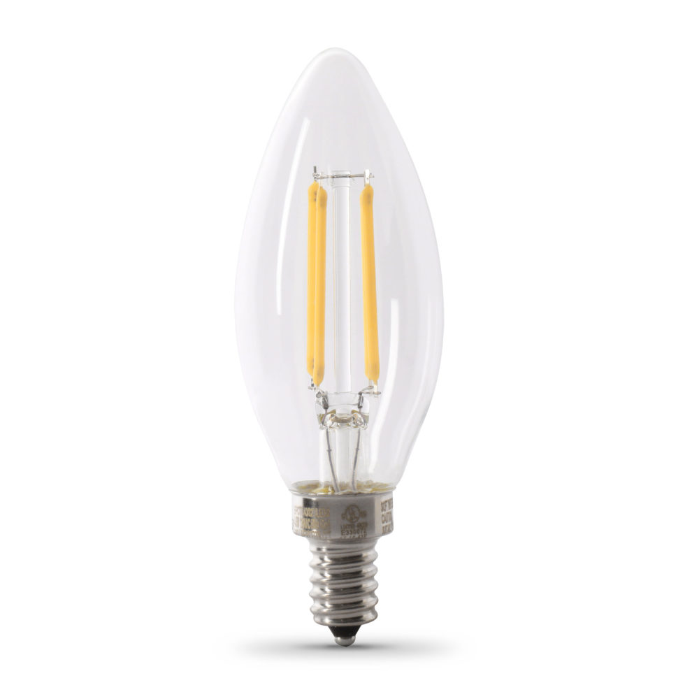 Feit Electric 60W Blunt Tip Glass Filament LED Bulb 2pk - Ascmtools