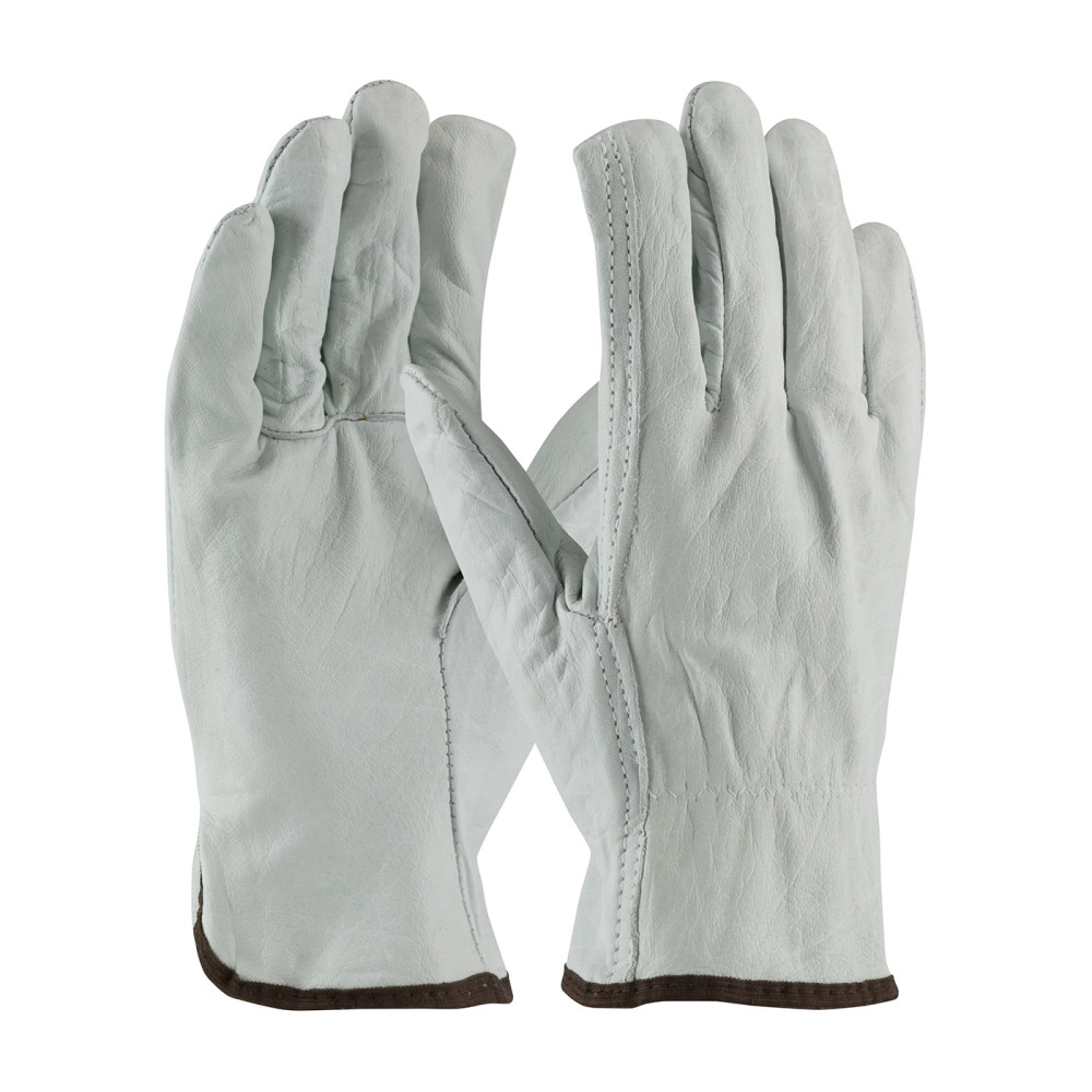 Protective Industrial Products Drivers Gloves White Economy Top Grain Cowhide Leather Large - Ascmtools