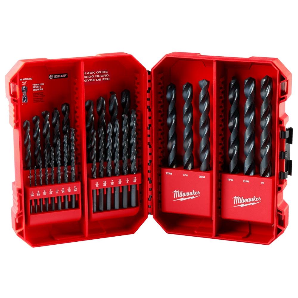 Milwaukee THUNDERBOLT Black Oxide Drill Bit Set  29PC - Ascmtools