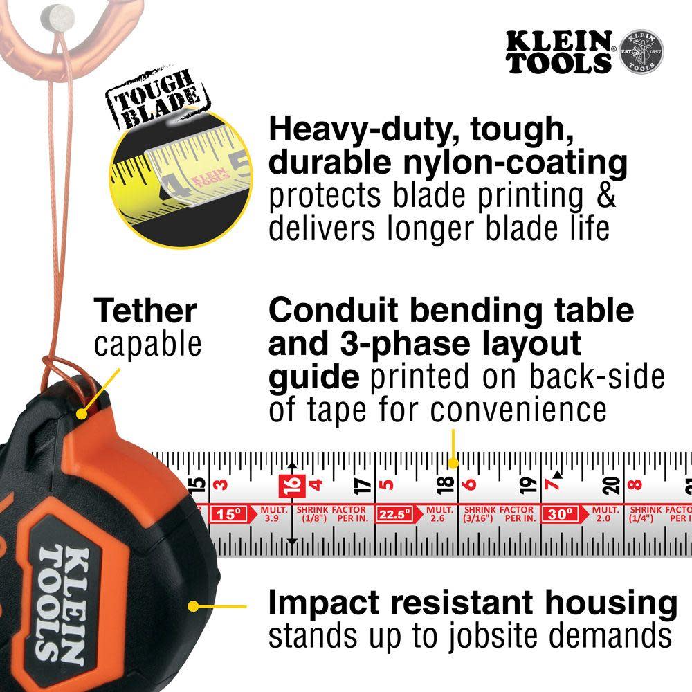 Klein Tools 16′ Double Hook Tape Measure - Ascmtools