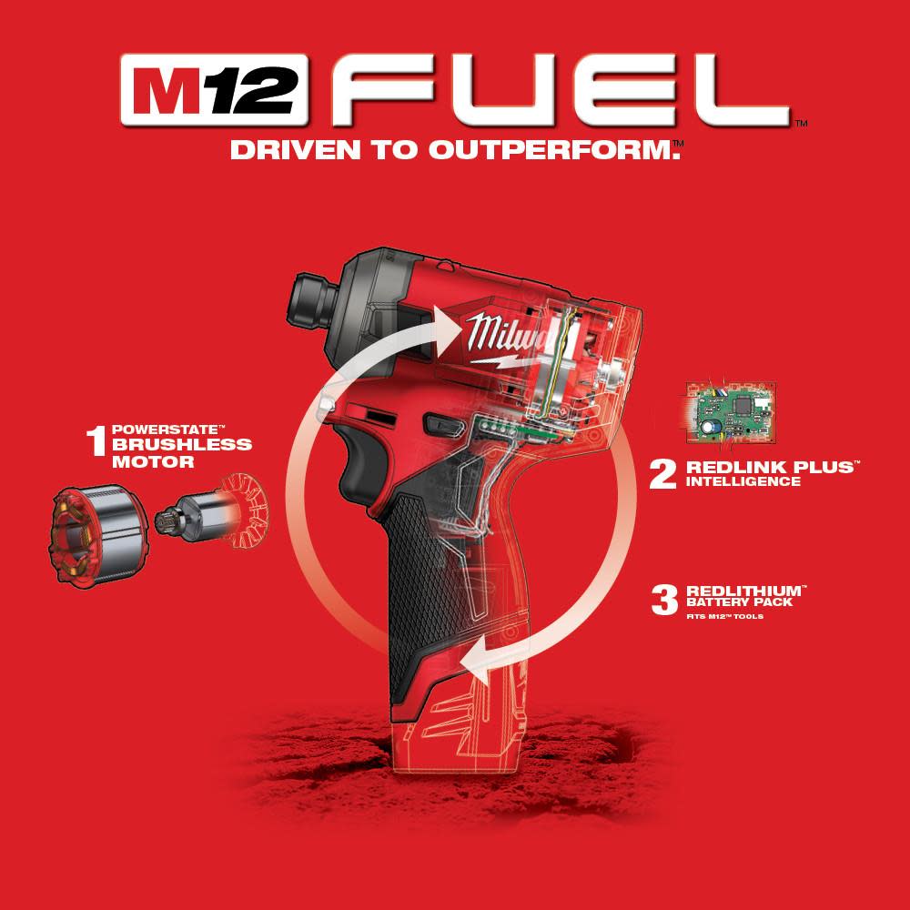 Milwaukee M12 FUEL SURGE 1/4 in. Hex Hydraulic Driver - Ascmtools