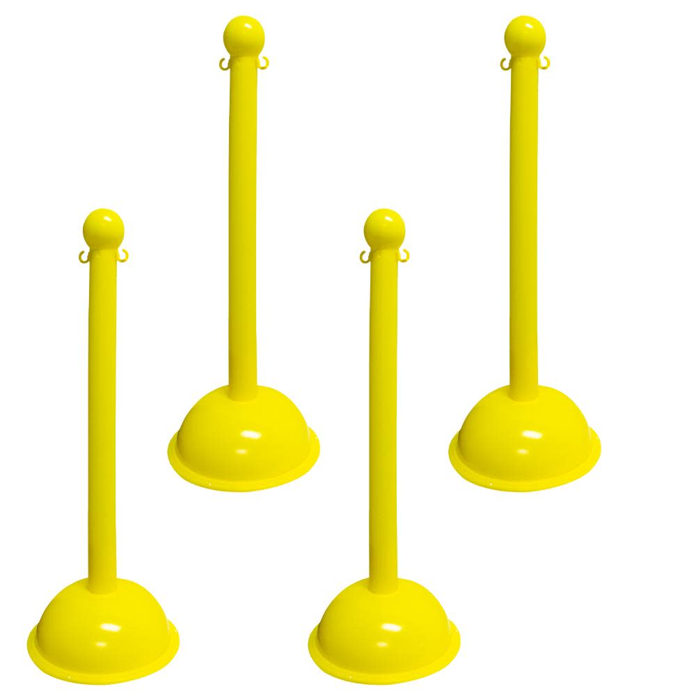 Mr Chain Yellow Heavy Duty Stanchion (4-Pack) - Ascmtools