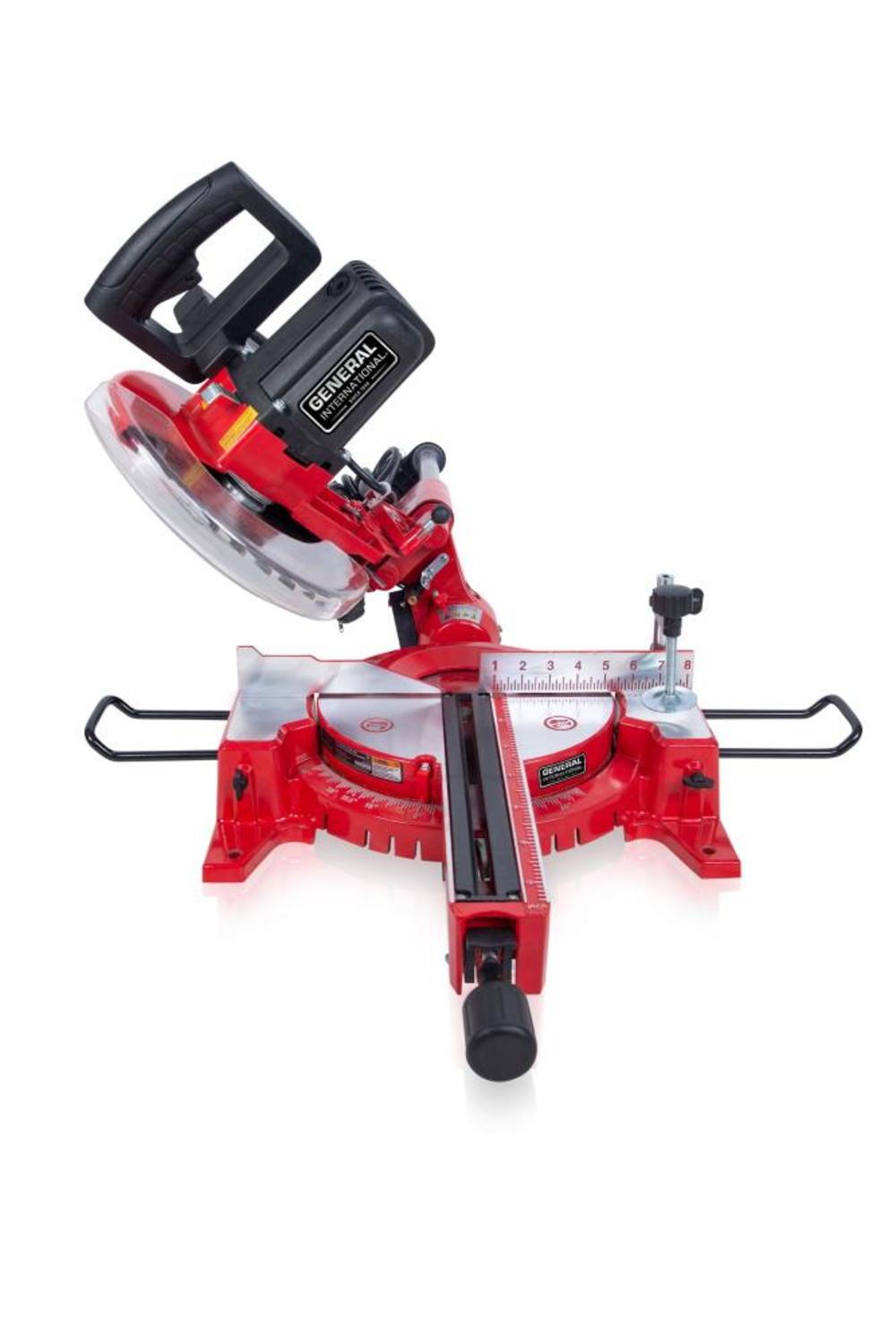 General International 10″ Sliding Miter Saw Laser Alignment 15 Amp - Ascmtools