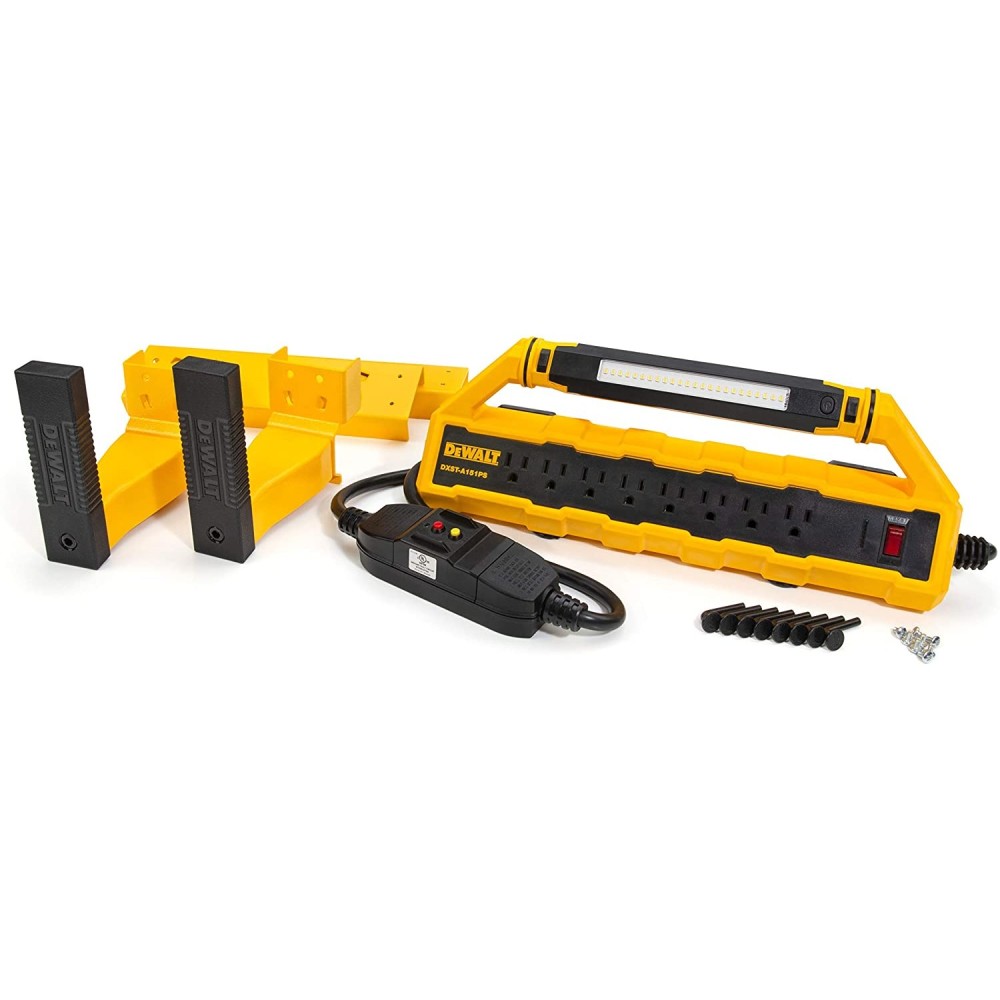 DEWALT 15A GCFI Power Station with Work Light & Cord Minder Kit - Ascmtools