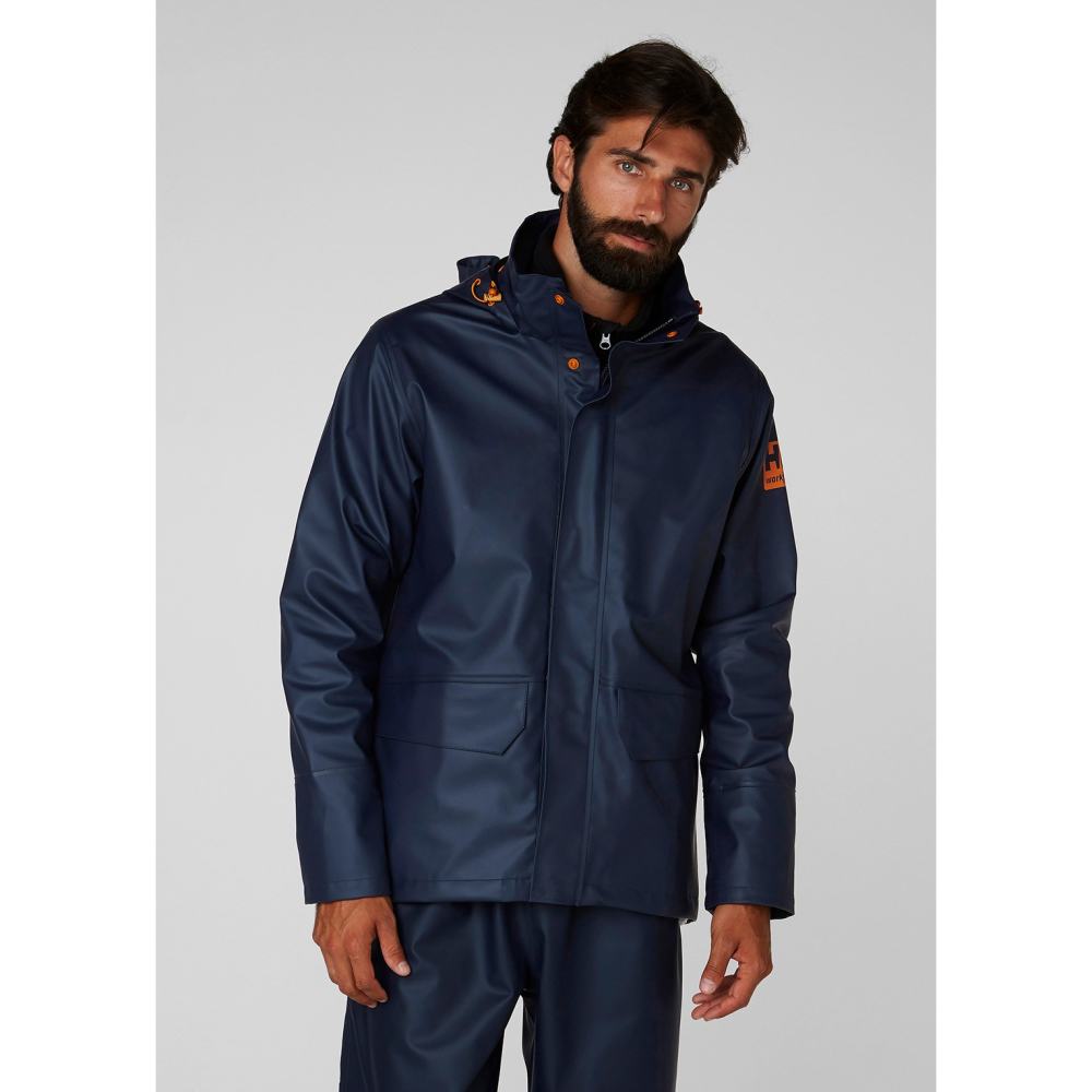 Helly Hansen PU Gale Waterproof Rain Jacket Navy Medium - Ascmtools