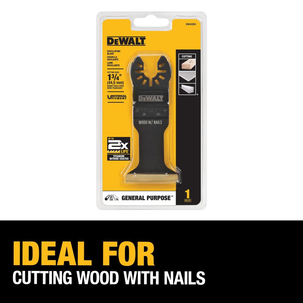 DEWALT Wide Titanium Oscillating Wood with Nails Blade - Ascmtools