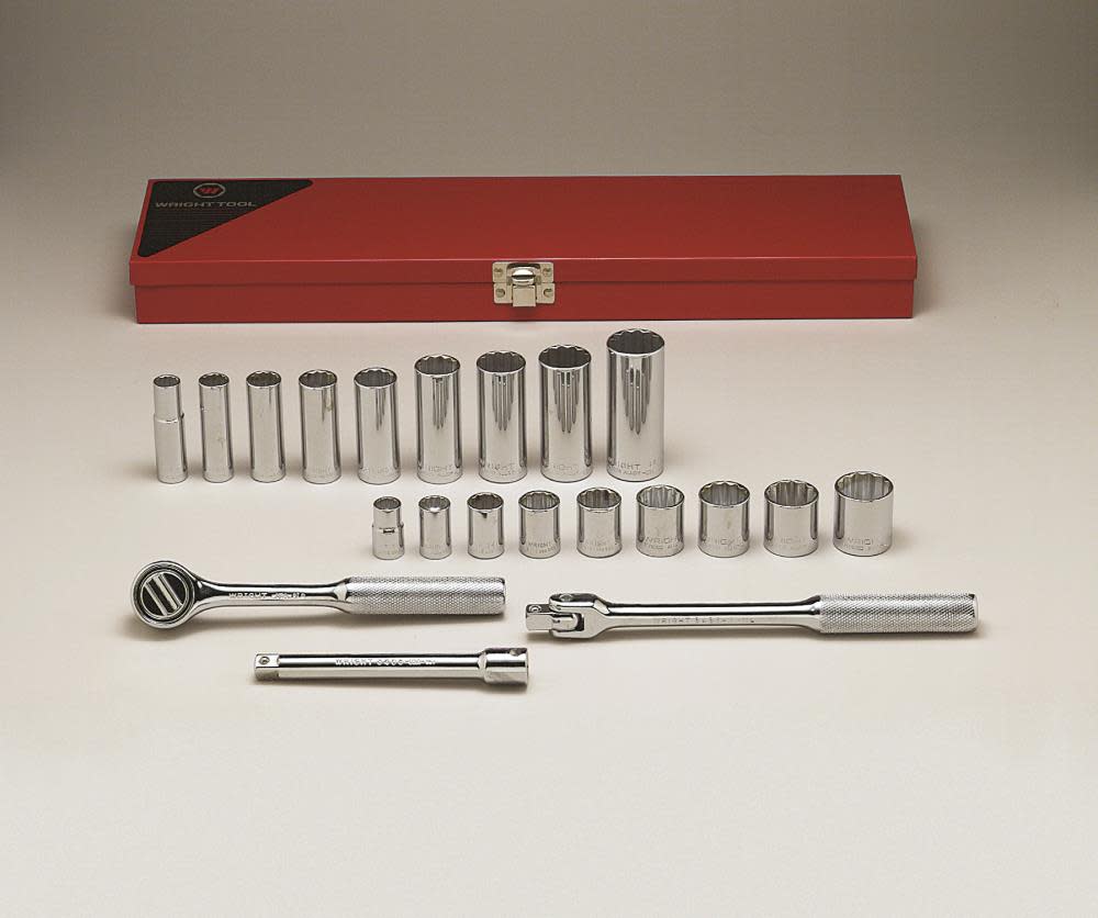 Wright Tool 3/8 In. Drive 21 pc. 12 Pt Std and Deep Socket Set - Ascmtools