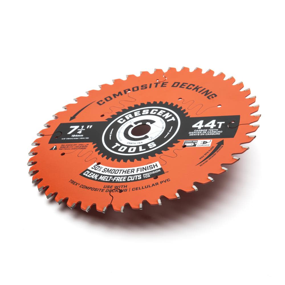 Crescent Circular Saw Blade Composite Decking 7 1/4″ x 44T - Ascmtools