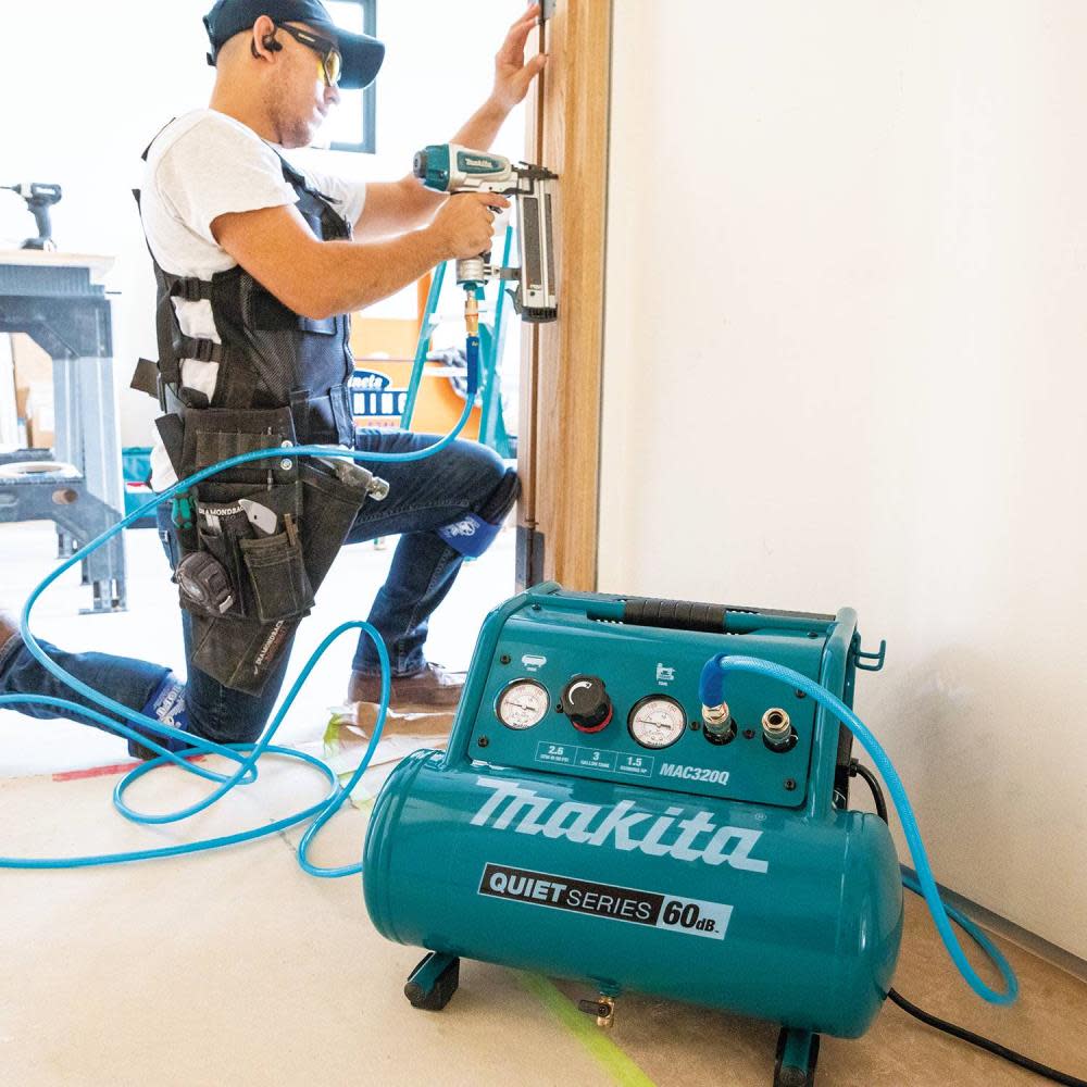 Makita Quiet Series 1-1/2 HP 3 Gallon Oil-Free Electric Air Compressor - Ascmtools