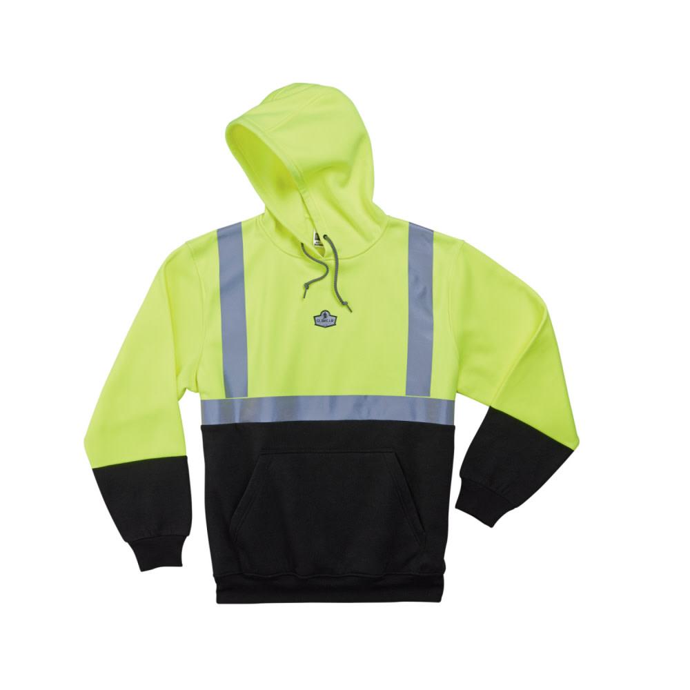Ergodyne 8293 Class 2 Hooded Sweatshirt with Black Front – 3XL - Ascmtools