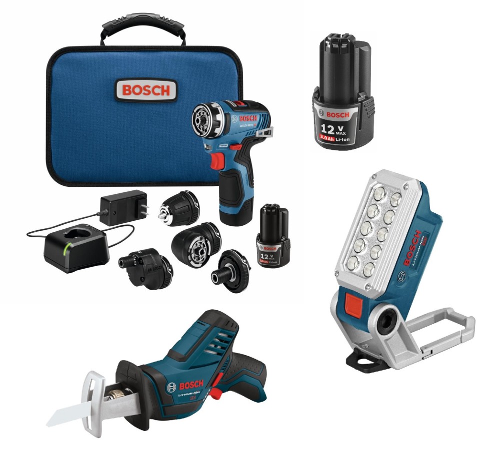 Bosch 12V 3 Tool Combo Kit Interior Finishing Bundle - Ascmtools