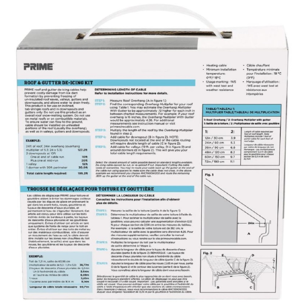 Prime 160′ Roof & Gutter De-icing Kit - Ascmtools