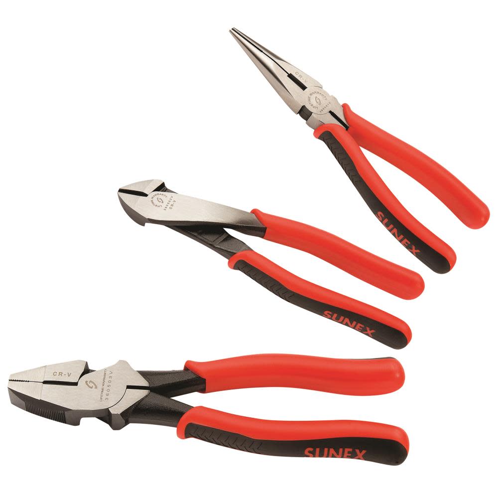 Sunex 3 Pc High Leverage Pliers Set - Ascmtools