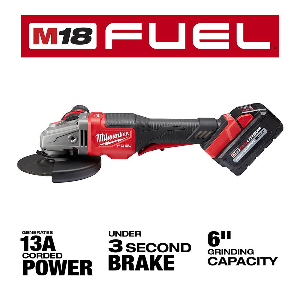 Milwaukee M18 FUEL 4-1/2 in.-6 in. No Lock Braking Grinder with Paddle Switch Kit - Ascmtools