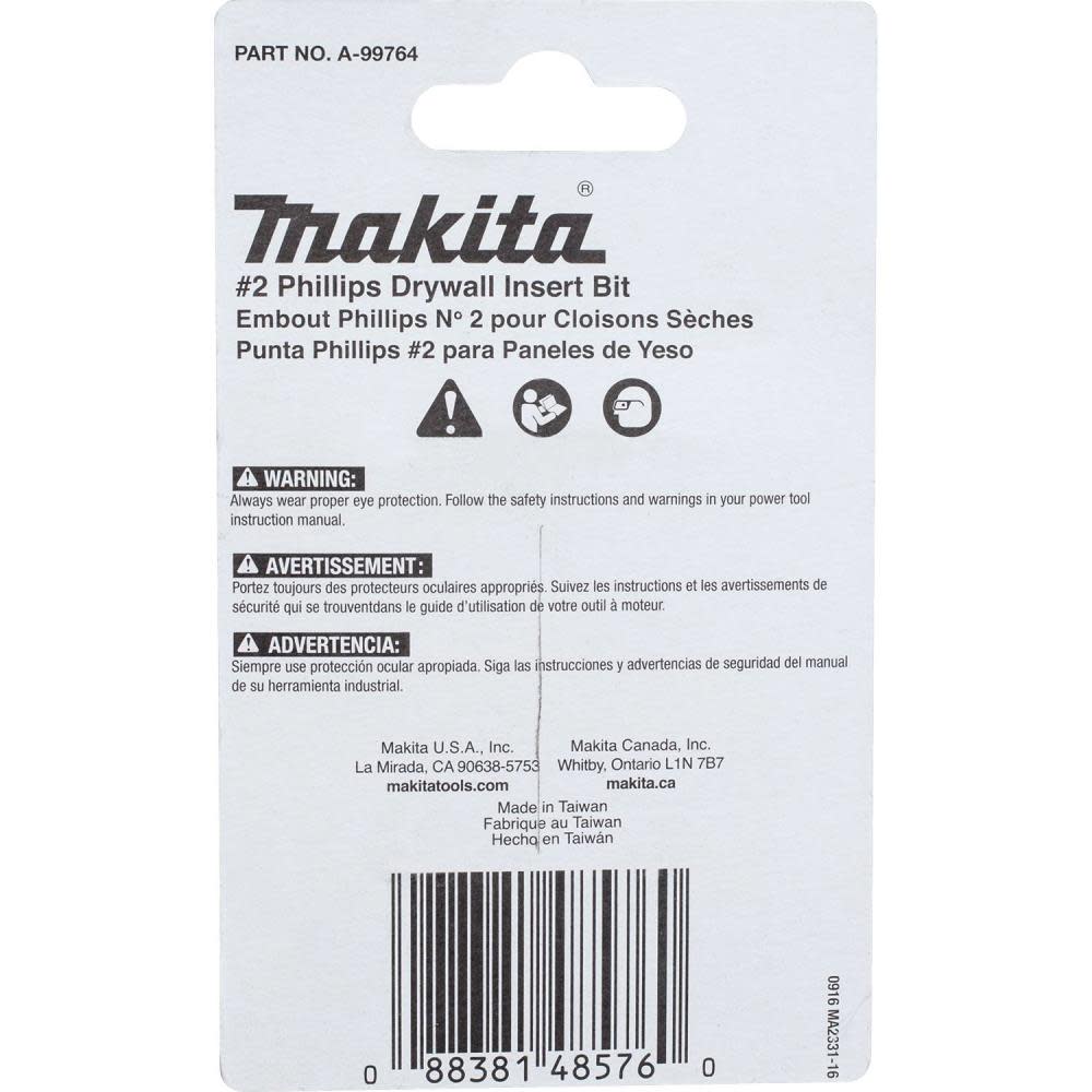 Makita Impact X #2 Phillips Drywall 1 Insert Bit 25/pk - Ascmtools