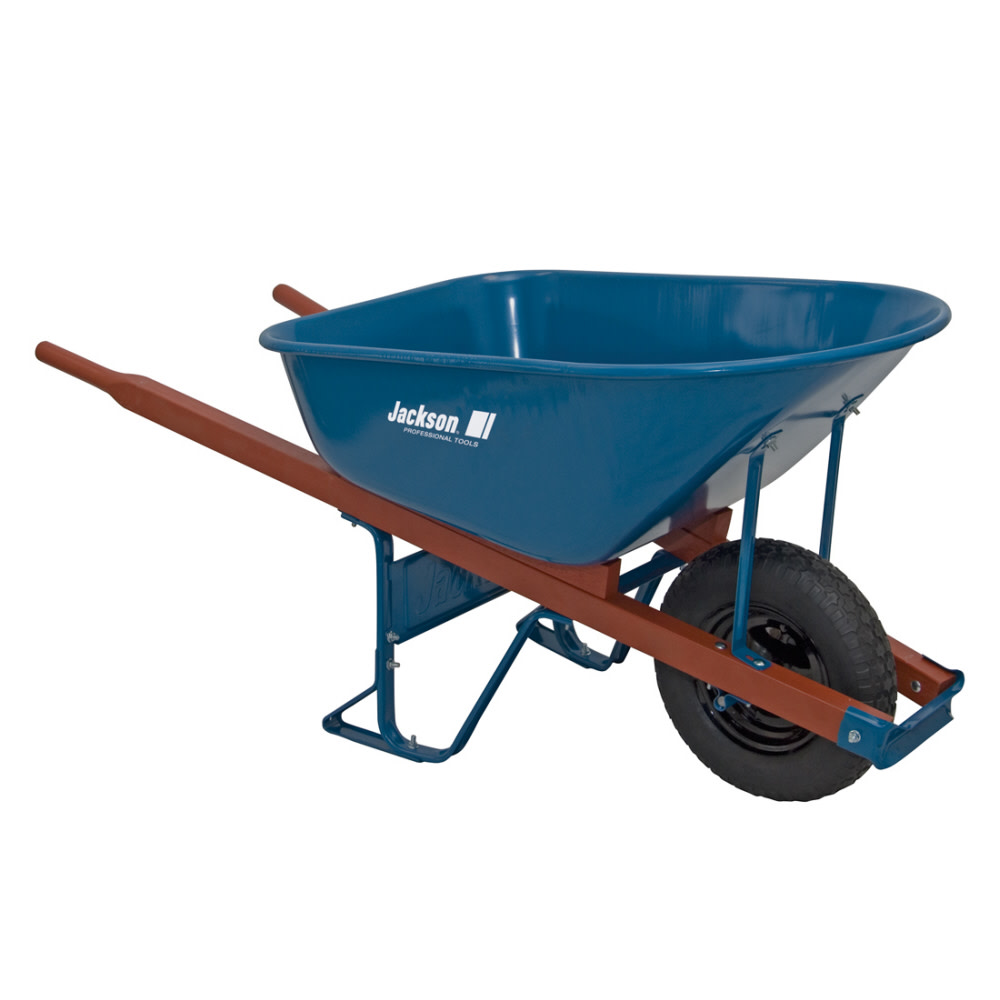True Temper 6 Cu. Ft. Heavy Duty Steel Wheelbarrow with Flat Free Tire - Ascmtools