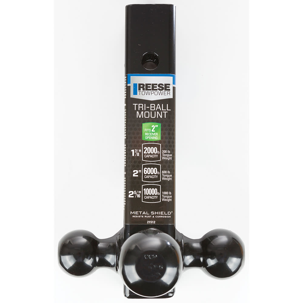 Reese 8″ 10000 lbs Black Tri Ball Trailer Hitch Ball Mount - Ascmtools